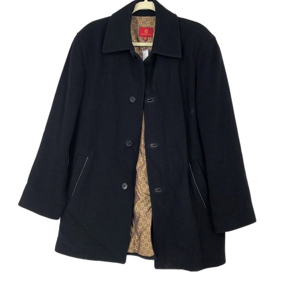 Cole Haan Black Gold Detail Overcoat | Ideal for Any Occasion - Picture 1 of 6